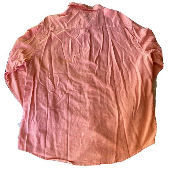 Mens Chaps Easy Care Long Sleeve Coral Button Front Shirt Size XXL 2XL Preppy - Picture 6 of 9